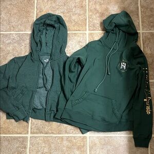 Hollister Forest Green Hoodie Duo